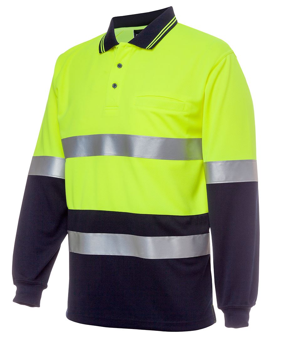 JB's 6HMCB Hi Vis L/S (D+N) Cotton Back Polo