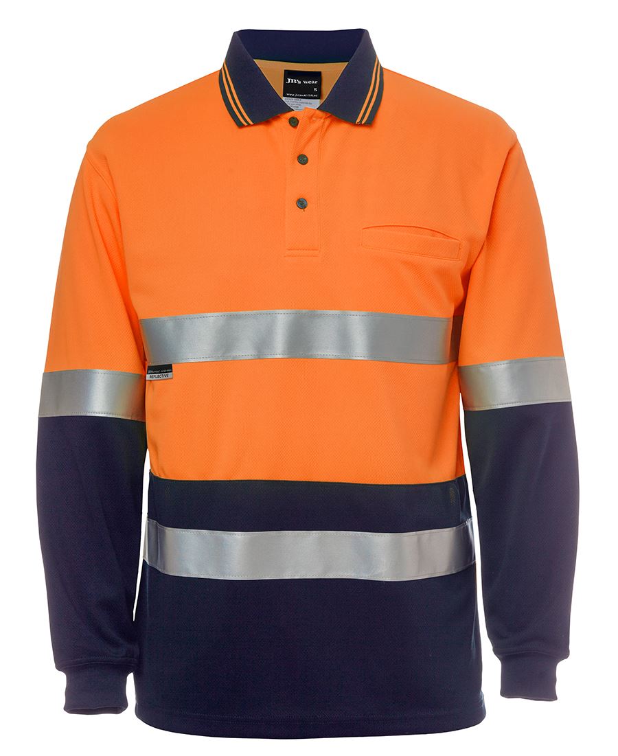 JB's 6HMCB Hi Vis L/S (D+N) Cotton Back Polo